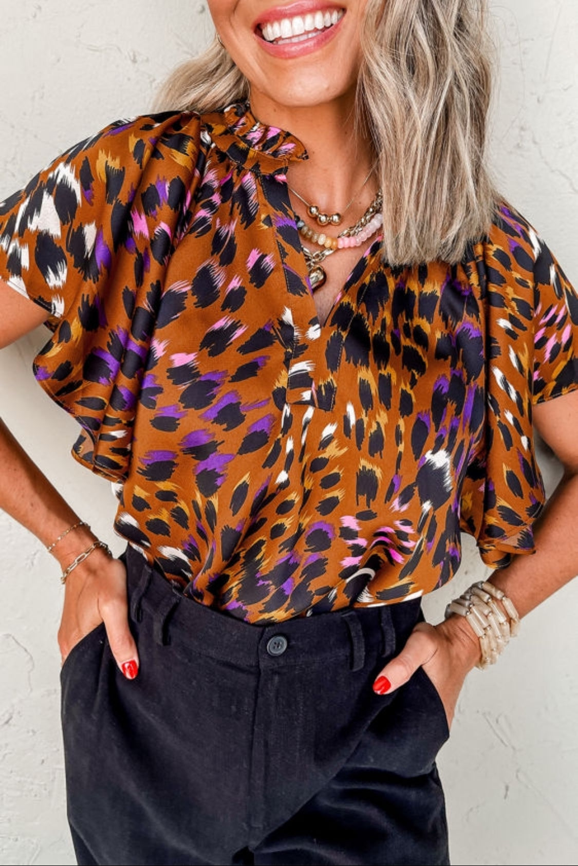 Leopard Print Short Sleeve