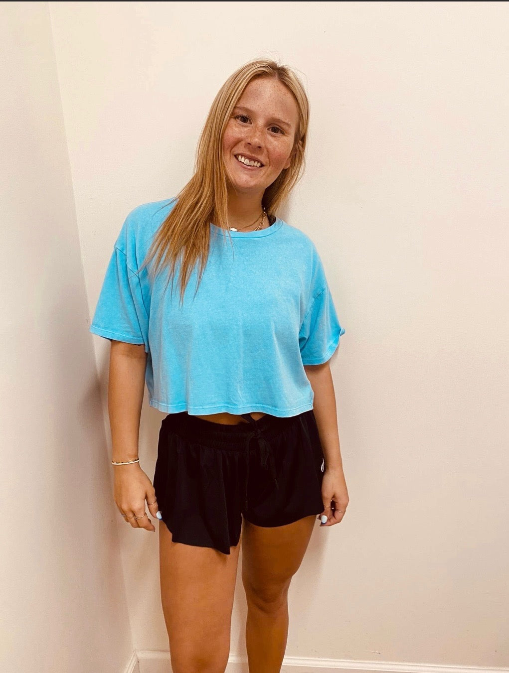 Aqua Blue Crop-Top