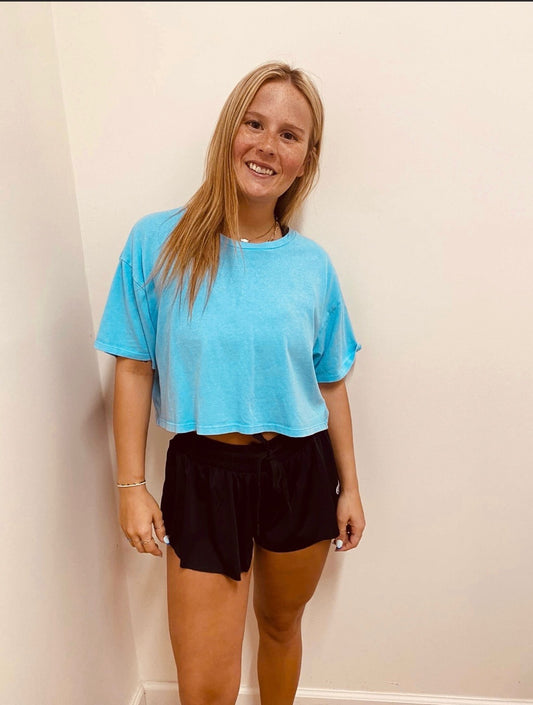 Aqua Blue Crop-Top