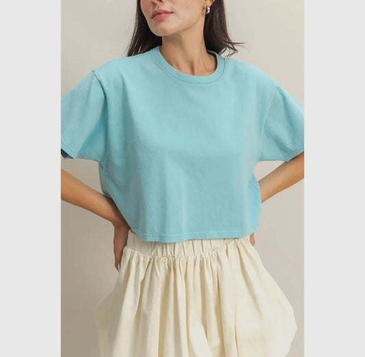 Aqua Blue Crop-Top