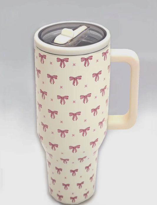 Red Bow Cream Tumbler