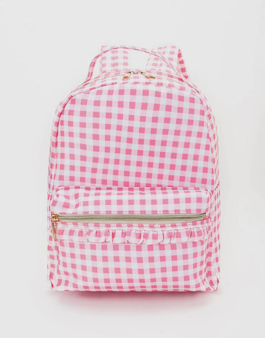 Girls Pink Plaid Backpack