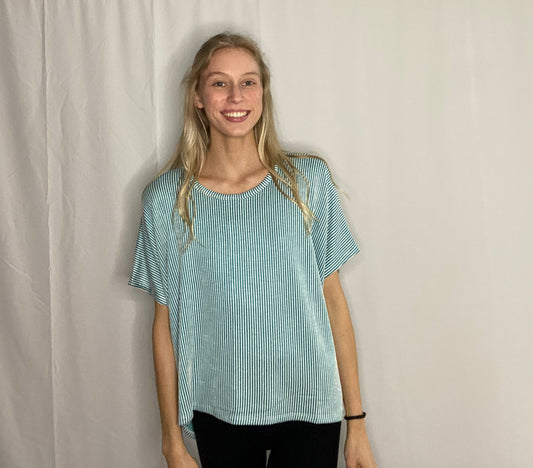 Light Teal Ribbed Top