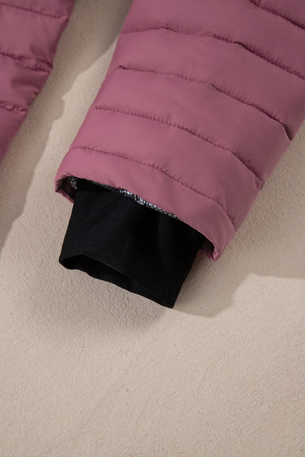 Myosotis Solid Color Quilted Zip-up Puffer Jacket